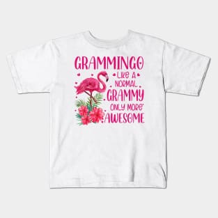 Grammingo Like A Normal Grammy Flamingo Lover Grandmother Kids T-Shirt